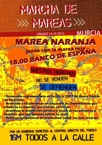 16 de marzo, Marcha de Mareas: Por los derechos sociales, laborales y democráticos
