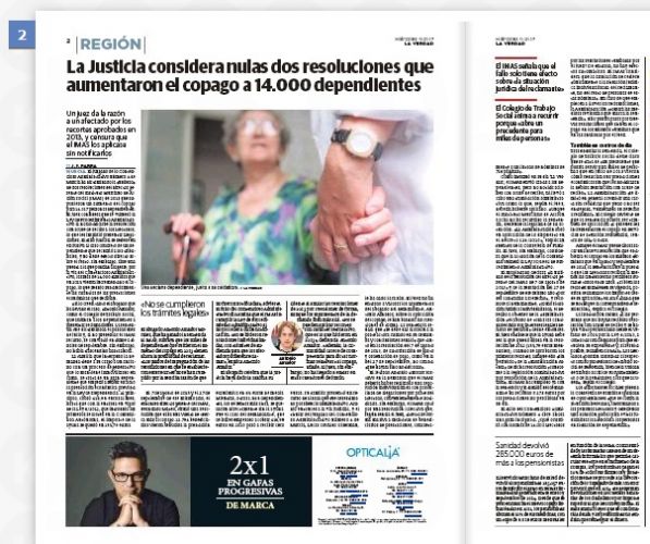 La Justicia considera nulas dos resoluciones que aumentaron el copago a 14.000 dependientes