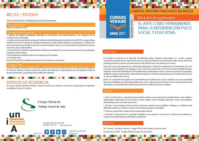 Curso Formación UNIA: El arte como herramienta para la Intervención Psico-Social y Educativa