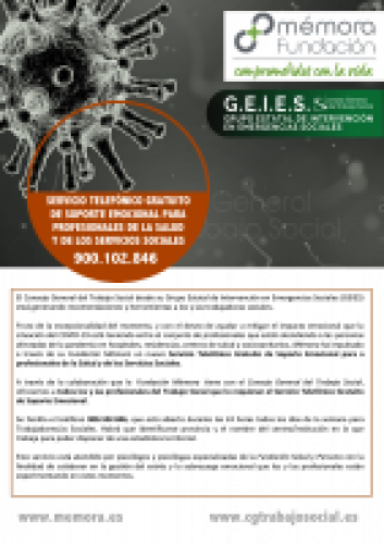 Servicio Telefónico Gratuito de Soporte Emocional para Trabajadoras sociales 900102846