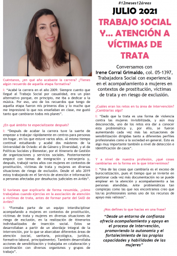 #12meses12áreas | Julio, Trabajo social y... Atención a víctimas de trata