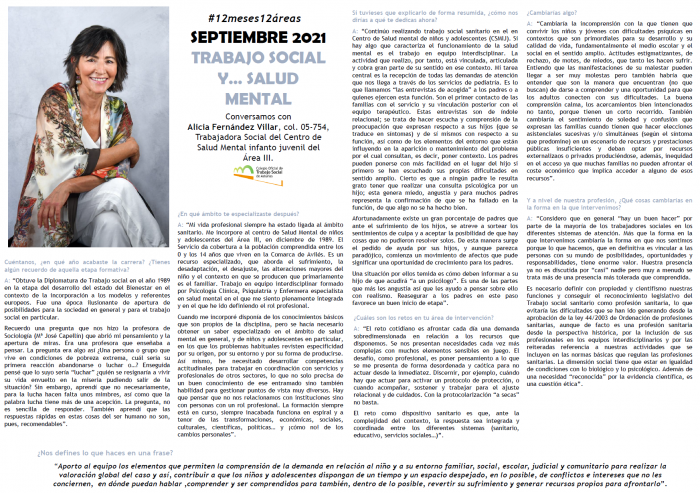 #12meses12áreas | Septiembre, Trabajo social y... Salud Mental