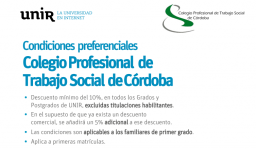 Nuevo convenio con la UNIR. Benefíciate de descuentos en formación.