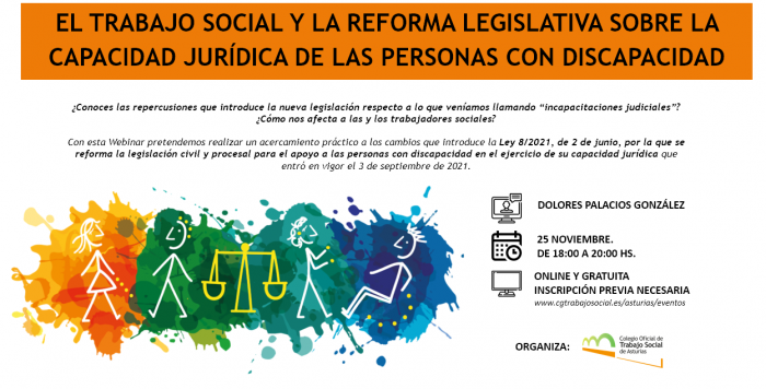 WEBINAR GRATUITA | El Trabajo Social y la reforma legislativa sobre la capacidad jurídica de las personas con discapacidad