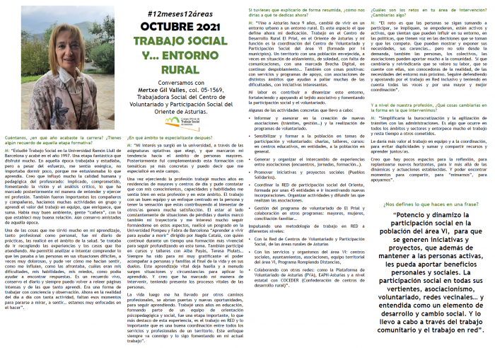 #12meses12áreas | Octubre, Trabajo social y... Entorno Rural