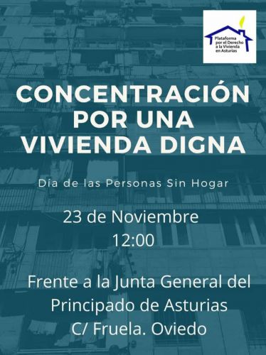 MAÑANA: Concentración con motivo del Día de las Personas Sin Hogar en Oviedo ¡Te esperamos!