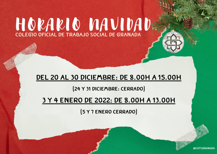 HORARIO DEL COLEGIO DURANTE NAVIDAD