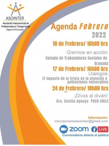 El Colegio participará el 10 de febrero en Gremios en Acción, organizado por ASOINTER Asociación interprovincial de profesionales de Trabajo Social Ecuador Regional 5-8 de Ecuador