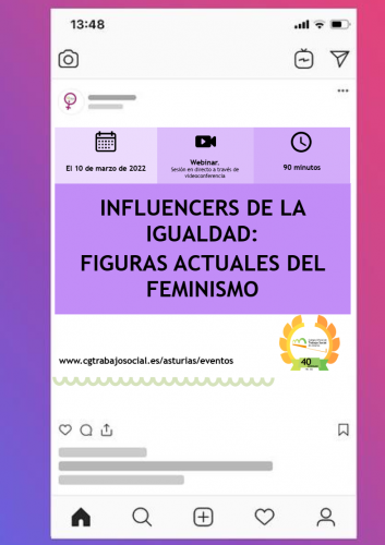 WEBINAR GRATUITA "Influencers de la igualdad: figuras actuales del feminismo"