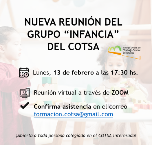 GRUPO "INFANCIA" | Próxima reunión: 13 de febrero