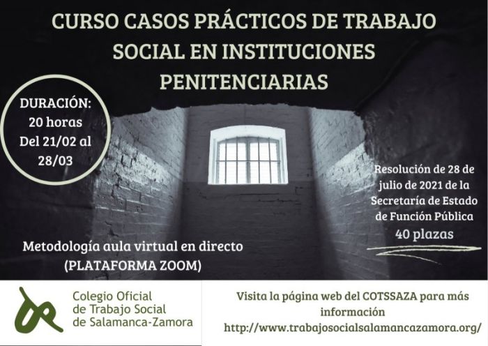 Curso de Trabajo Social en Instituciones Penitenciarias: casos prácticos.