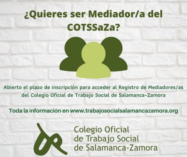 Abierto el plazo de inscripción en la bolsa de mediadores del COTSSAZA.