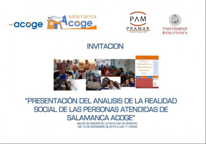 Salamanca: "Presentación del Análisis de la Realidad Social de las Personas Atendidas por Salamanca Acoge"