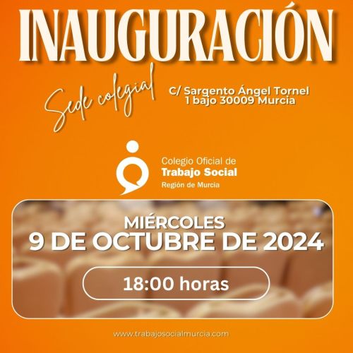 Inauguración de la sede colegial el 9 de octubre a las 18.00h. ¡Te esperamos!