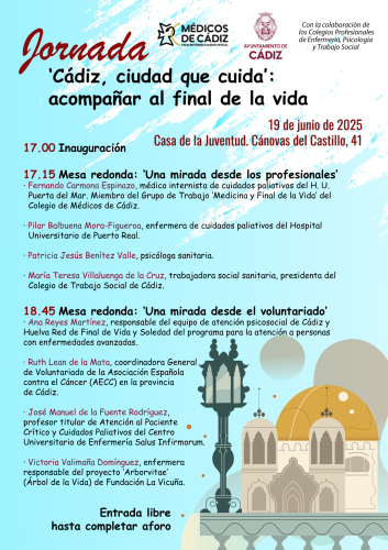 La presidenta del Colegio Profesional de Trabajo Social de Cádiz participará en la jornada “Cádiz, ciudad que cuida: acompañar al final de la vida”
