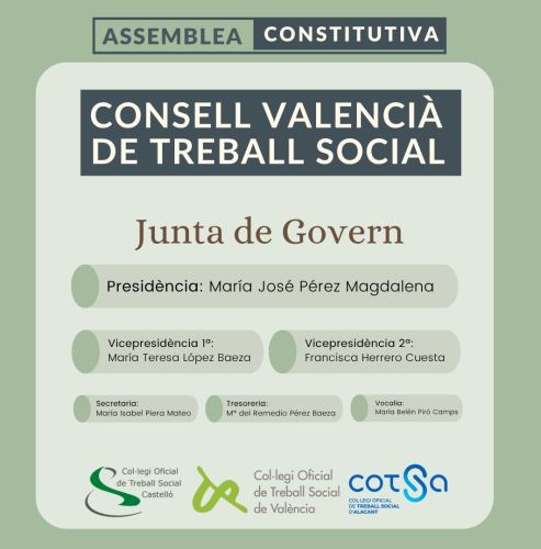 El Consell Valencià de Treball Social inicia rodatge amb la ratificació dels estatuts i la constitució dels seus òrgans de govern