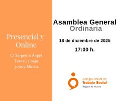 Asamblea General Ordinaria 18/12/2025: inscripción PRESENCIAL