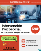Curso Online "Intervención Psicosocial en Emergencias y Urgencias Sociales" 120h. 9º Edición