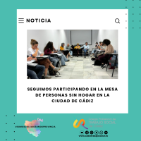 Seguimos participando en la Mesa de Personas sin Hogar de la ciudad de Cádiz