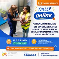 TALLER ONLINE “ATENCIÓN INICIAL EN EMERGENCIAS: SOPORTE VITAL BÁSICO, DESA, ATRAGANTAMIENTOS Y CRISIS EPILÉPTICAS”(GRATUITO)