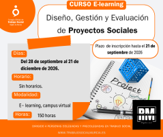 Curso E-learning: “Diseño, Gestión y Evaluación de Proyectos Sociales”. Inicio 28 de septiembre.