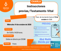 Webinar gratuito: “Charla informativa sobre Instrucciones Previas”. 14 de octubre de 2026