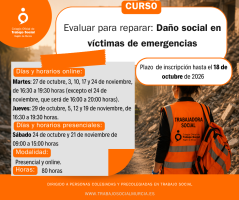 Curso. “Evaluar para reparar: Daño social en víctimas de emergencias”. Inicio 24 de octubre de 2026